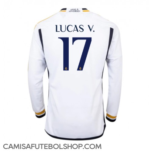 Camisa de time de futebol Real Madrid Lucas Vazquez #17 Replicas 1º Equipamento 2023-24 Manga Comprida